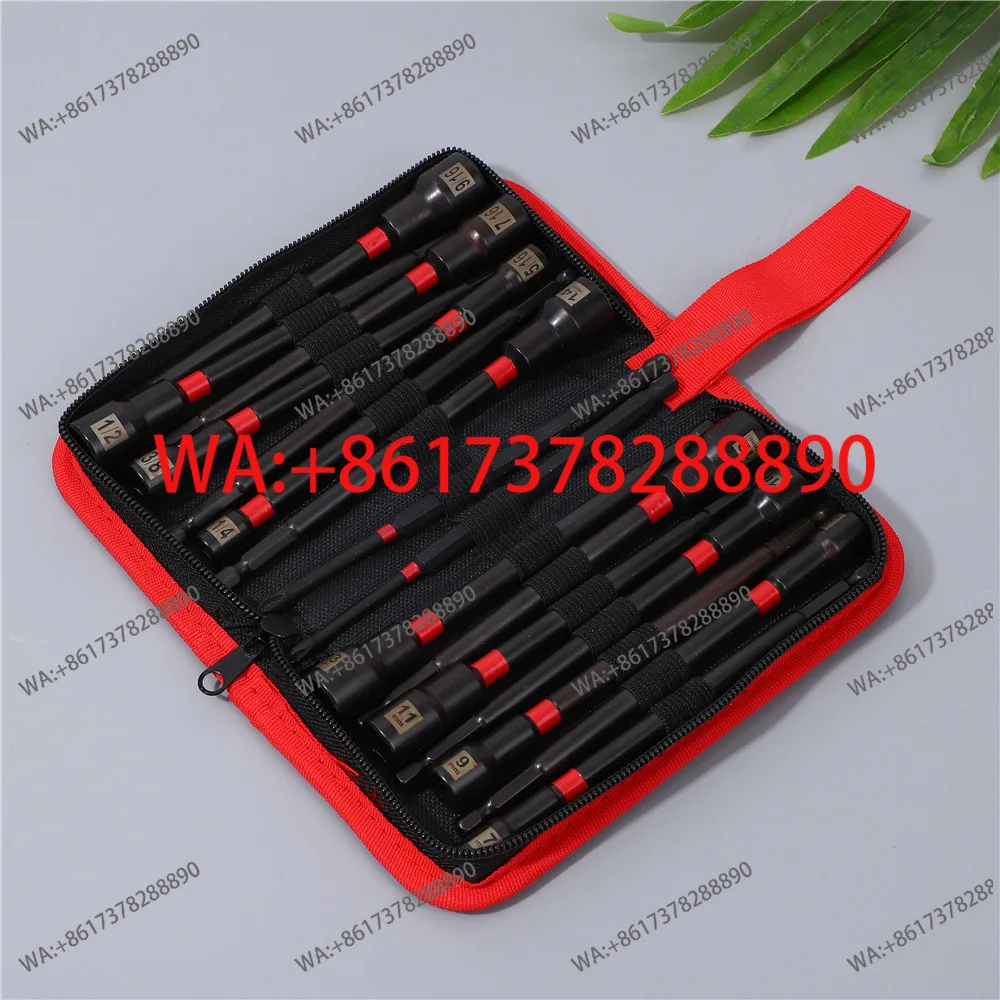 Strong magnetic 16 pcs strong socket set magnetic electric screwdriver bit set household tool set portable