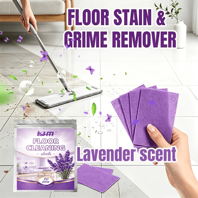KJM Floor Cleaning Tablets 30Pcs Quick Dissolve Fragrant Stain Remover For Tile Wood Floor Kitchen Bathroom Home