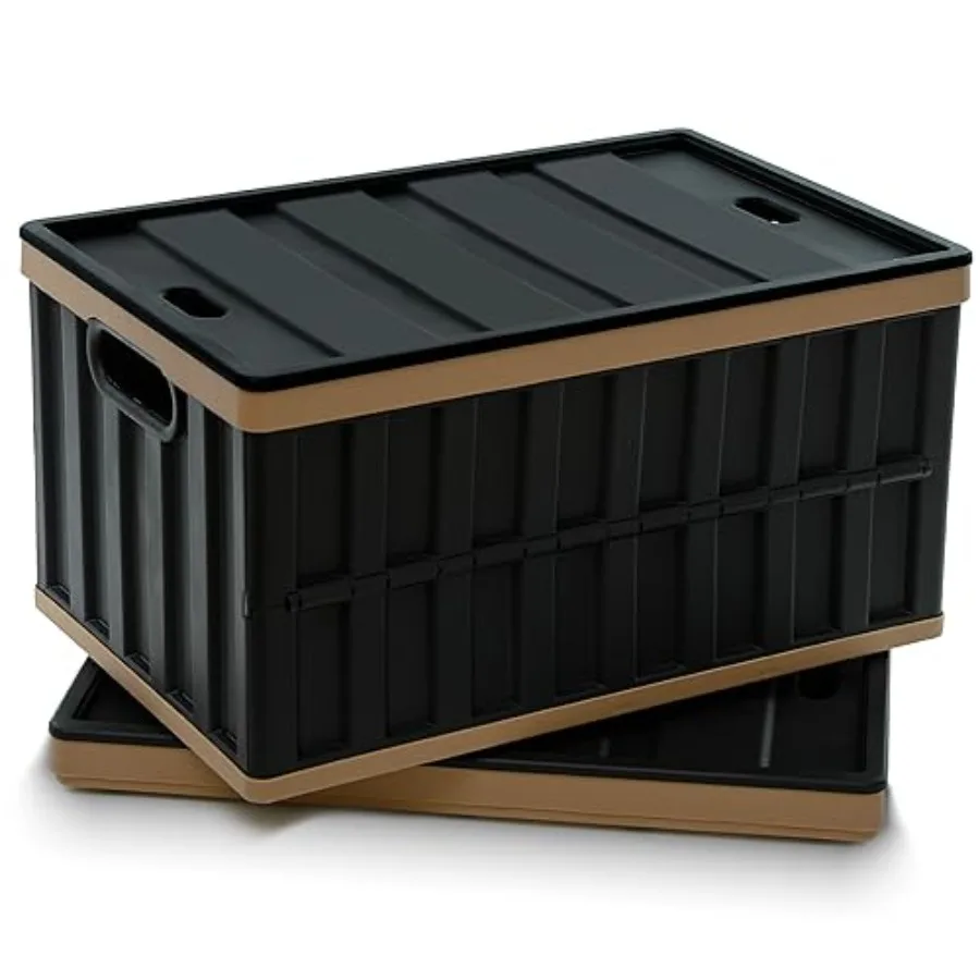 

64L Collapsible Storage Bins with Lids Plastic Storage Containers for Organizing Stackable Storage Box Large Heavy Duty Utility