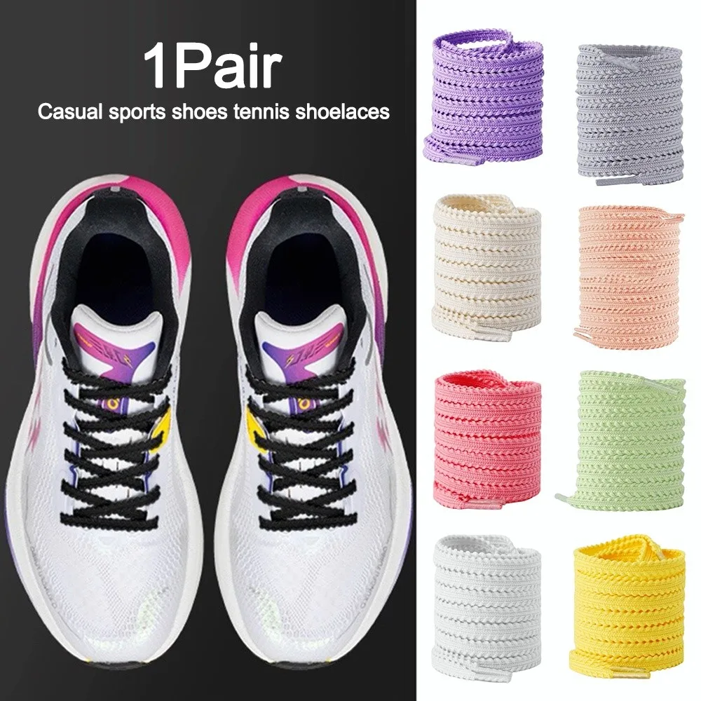 1Pair 120CM Durble Flat Sneaker Shoestrings Replace Elastic Tennis Shoelaces Colorful Polyester Shoe Rope Shoes Accessories