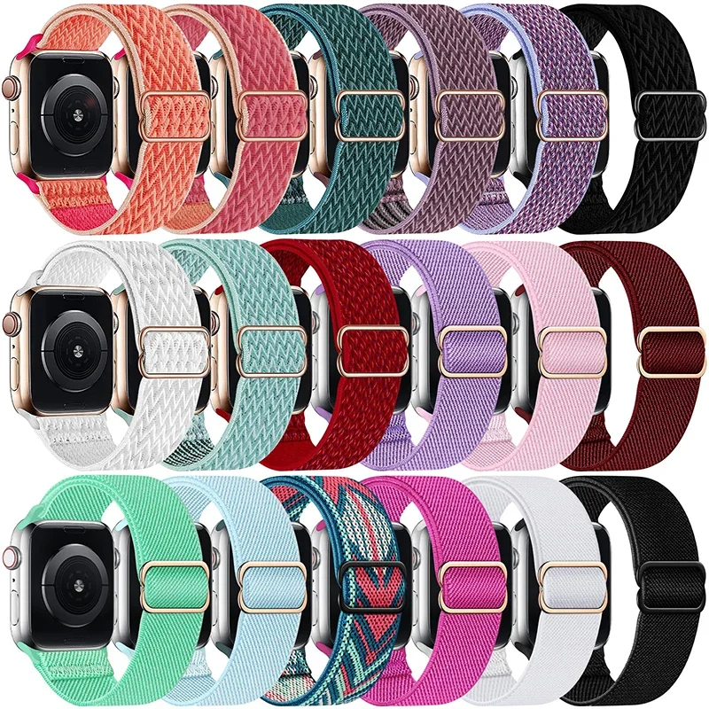 Nylon Strap For Apple Watch Band ultra 2 49mm 44mm 38/40mm 41/45mm 42mm 46mm bohemian Bracelet iWatch Series 10 9 7 6 5 4 8 Se 3