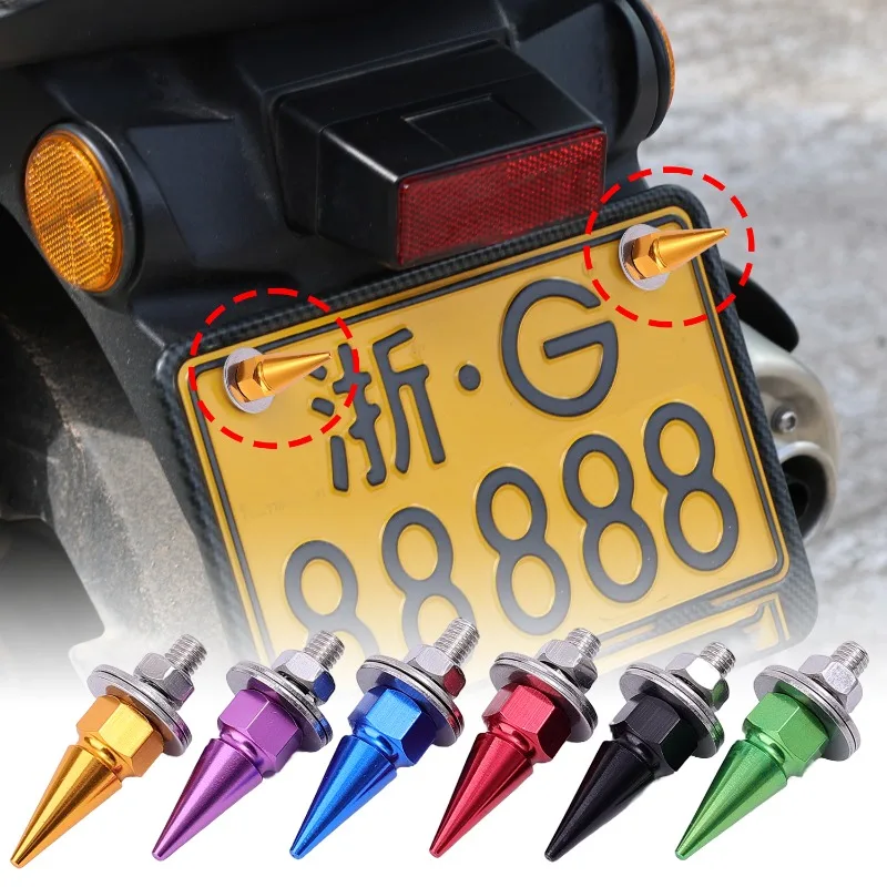 M6 License Plate Fixing Screws Aluminium Alloy Threaded Tip Screw Car Styling Bolts Fender Washer Bolt Engine Bay Dress Up Kit