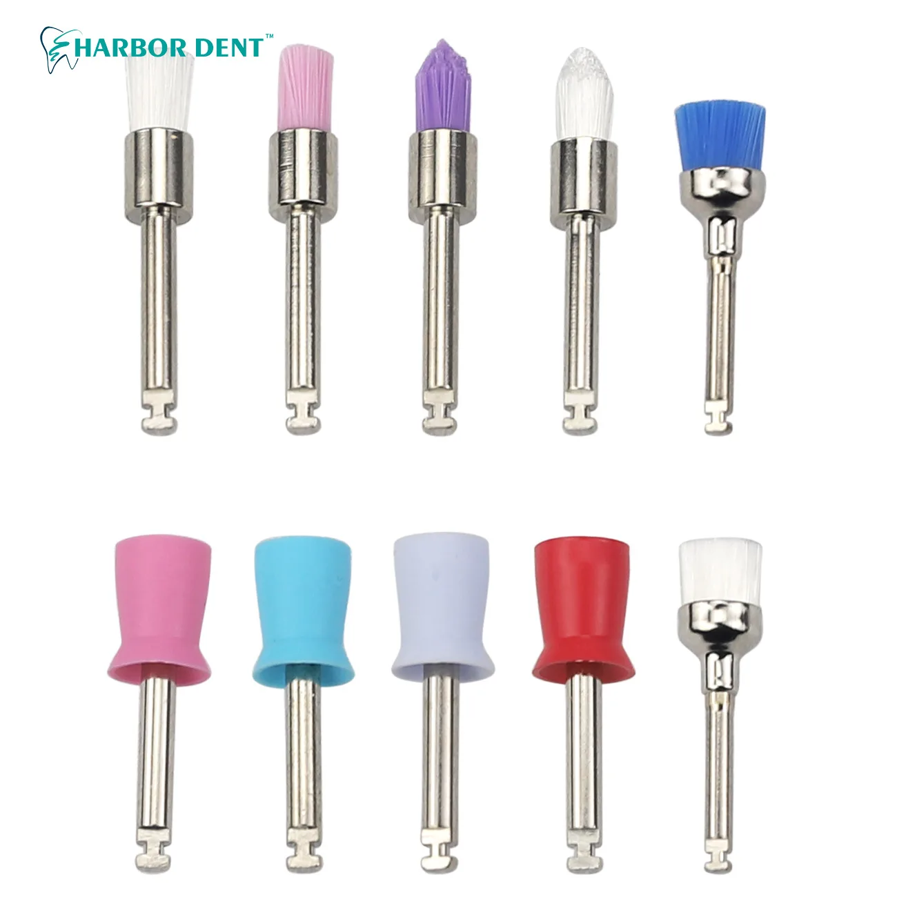 Universal 50Pcs Dental Lab Nylon Latch Flat Polishing Polisher Prophylaxis Brushes Disposable Dental Care Brush Head