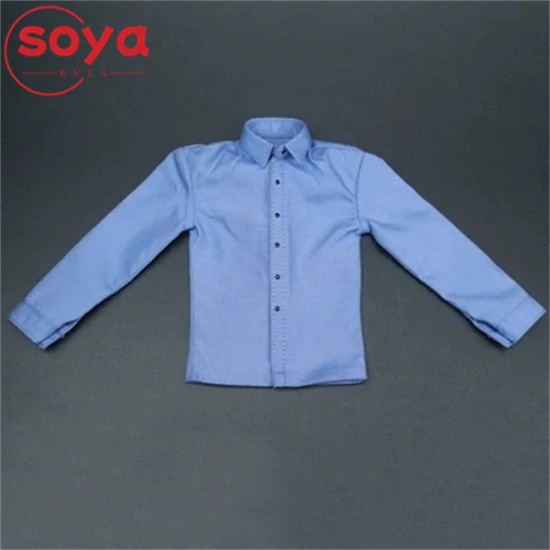 1/6 스케일 남성 군인 솔리드 체크 무늬 긴 소매 셔츠 속옷 의류 모델 12인치 액션 피규어 바디에 적합