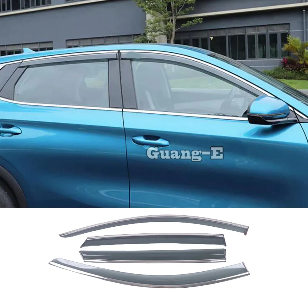 

Car Window Visor Sun Shade Rain Guard For BYD ATTO3/Yuan Plus 2022 2023 2024 Decoration Frame Cover Auto Exterior Accessories