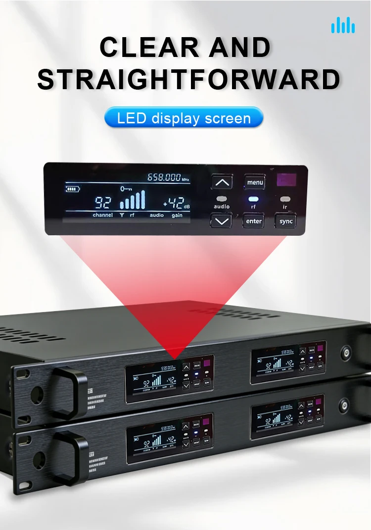 Paulkitson QLX-24D Drahtloses Mikrofonsystem Professionelles True-Diversity-Handmikrofon für Hochzeiten, Partys, Kirchen, Bühnen und KTV – Detail 4
