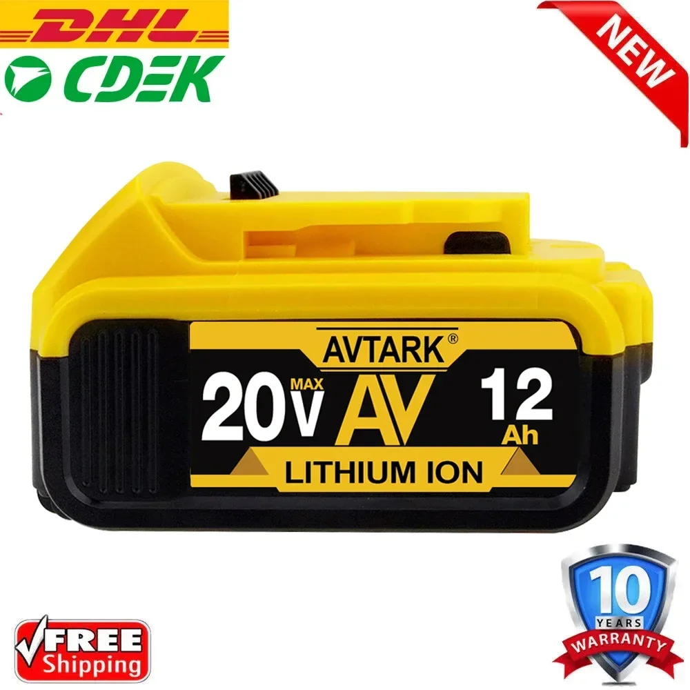 100% Új DCB200 20V 12000mah Lítium Kicserélés Üteg számára dewalt 18V DCB184 DCB200 DCB182 DCB180 DCB181 DCB182 DCB201 DCB206