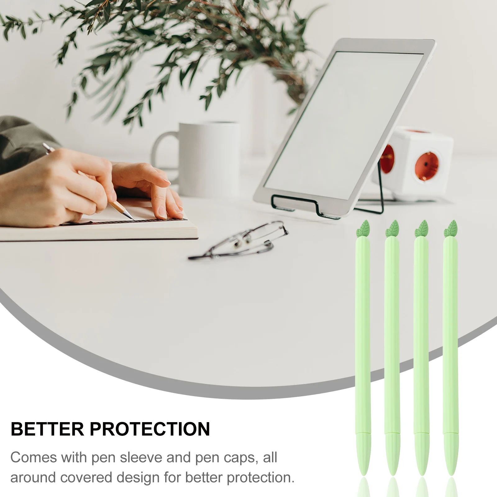 

1Set Pencil 2 Silicone Pen Sleeve Protective Cover Case Grip Ergonomic Design Including Pen Caps Pencil Sleeves