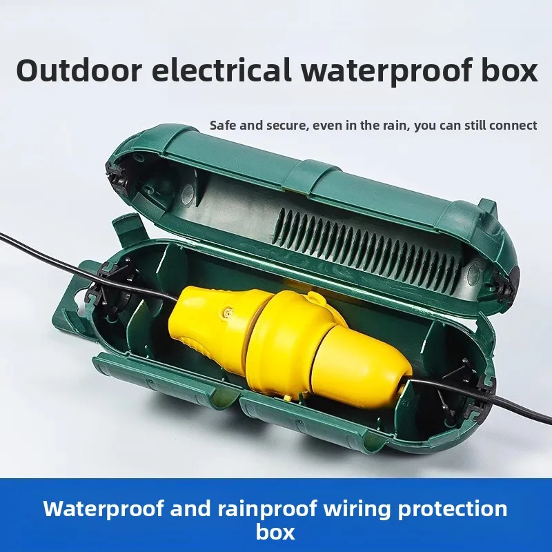 Waterproof Electrical Connection Box, Rainproof Outdoor Plug & Socket Enclosure for Garden Patio Wiring   Tools
