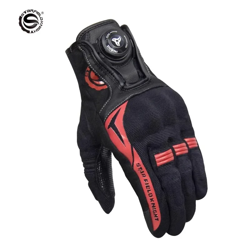 

SFK Motorcycle Gloves Full Finger Summer Breathable Knob Adjust Riding Protection Non-slip Wear-resistant Touch Screen Gloves