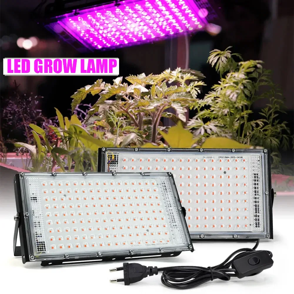 Phytolamp Voor Planten Full Spectrum Kweeklamp Phyto Black Lights Voor Binnenteelt Bloemengroenten 50W 100W 200W 300W Eu