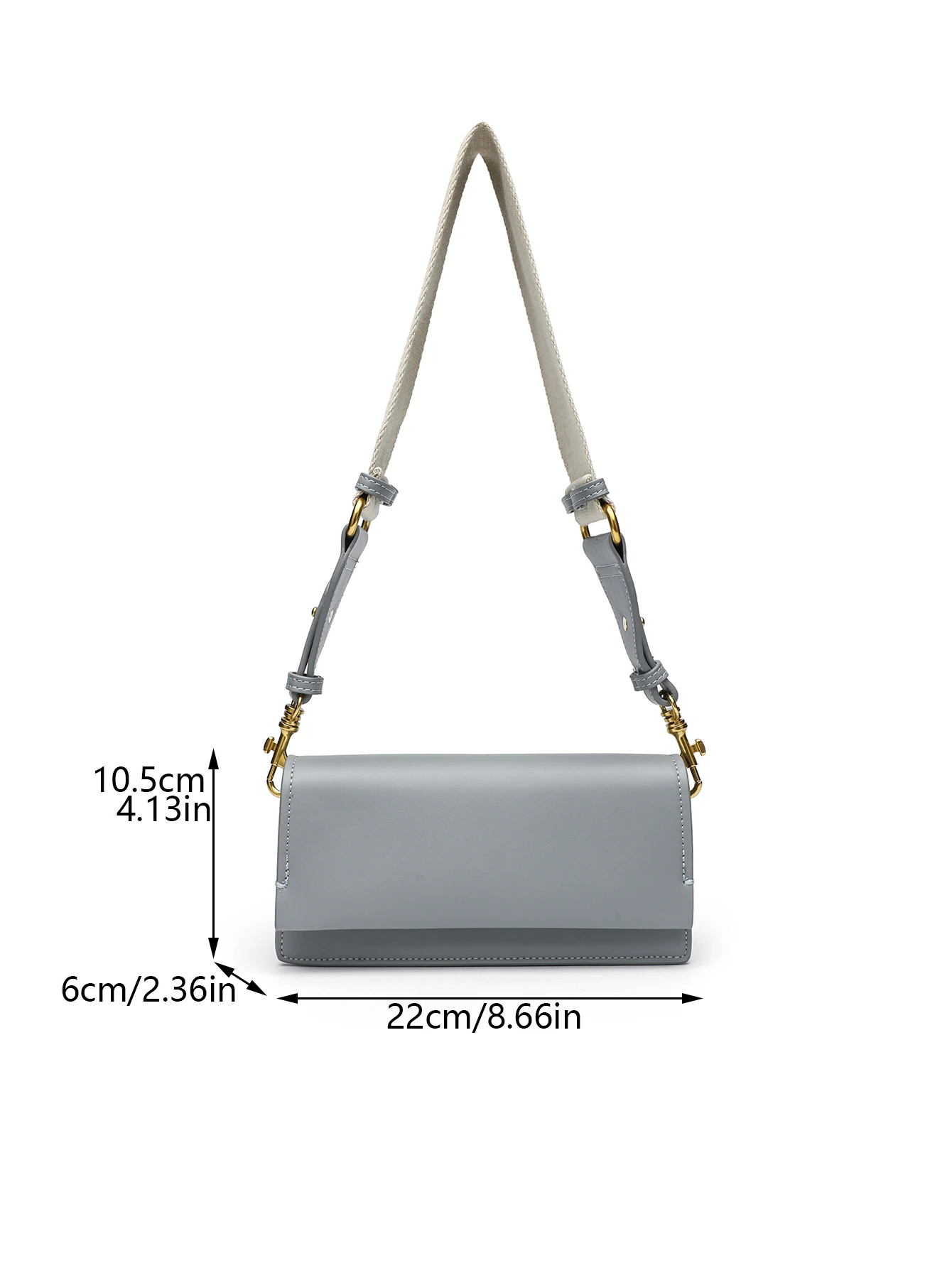 

Мини-сумка через плечо с откидной крышкой с магнитной пряжкой и отделкой ниток