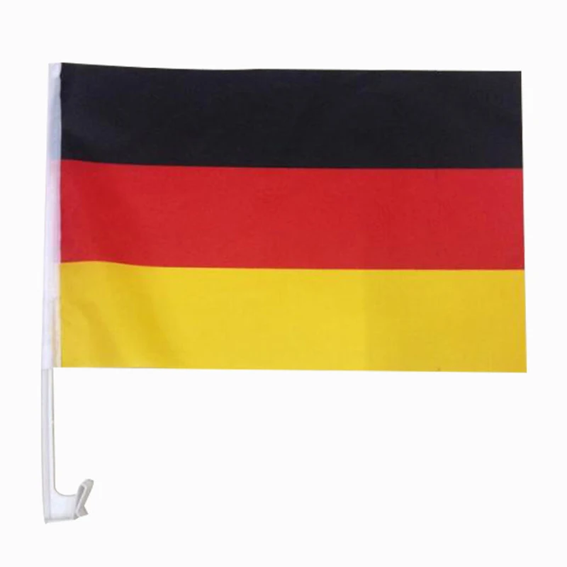 Xvggdg 30*45cm Germany Car Flag Germany Car Waving Flag National Flag Standard-Bearer Waving Flag with Plastic Flagpole