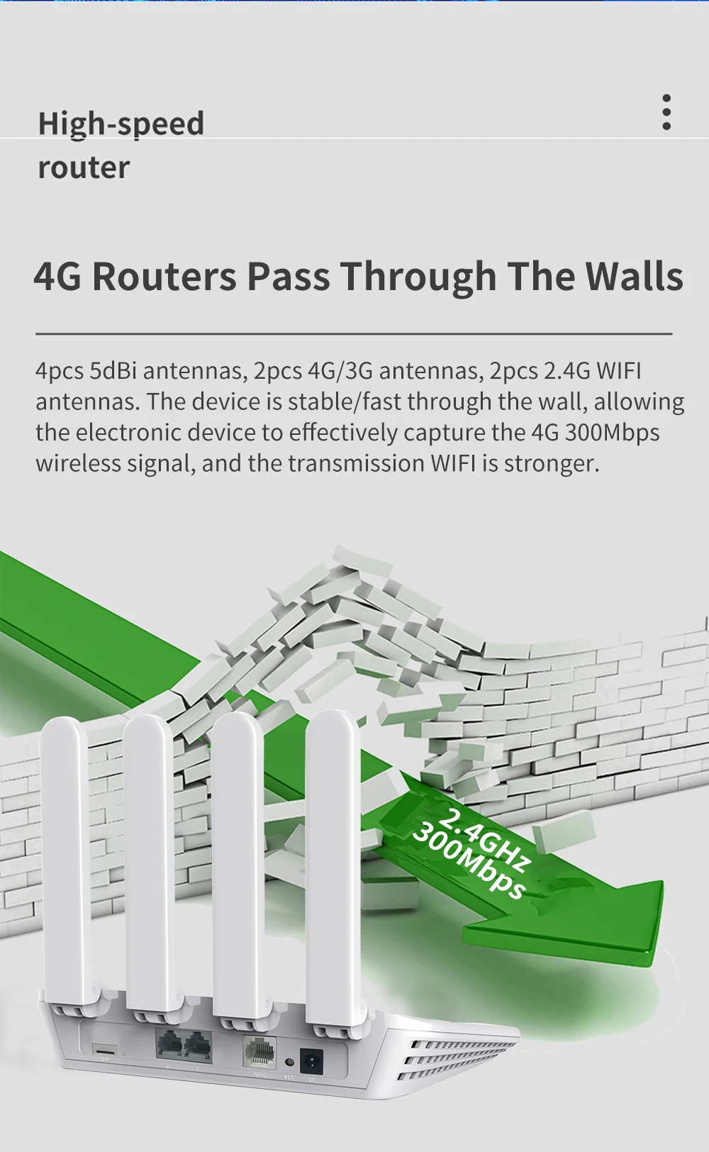 Cioswi 4G Wifi Router LTE 300Mbps Wireless Router SIM Karte Slot WAN 2 * LAN RJ45 CAT4 Modem für Startseite EU Asien 32 Benutzer WE2805-C