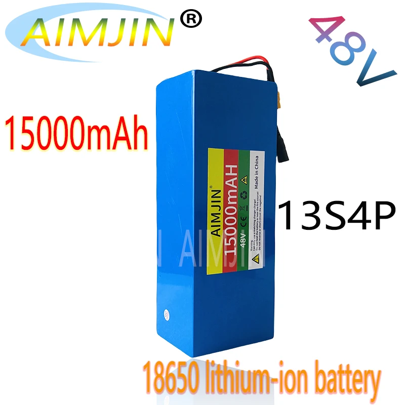 

48V 15AH 18650 Lithium Battery 13S4P High Power 500W Rechargeable battery 54.6v 15000mAh Battery pack