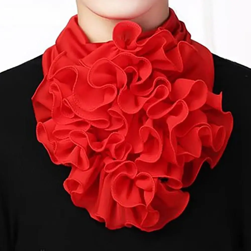 Col de cou décontracté de couleur unie, taille libre, col à volants détachables, foulard pour femmes