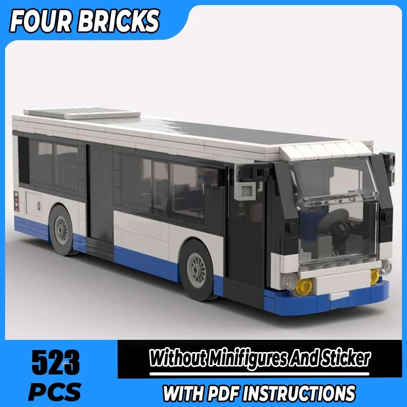 

Строительные блоки Moc, технология автобуса для общественного транспорта, модульные кирпичи, модель, подарки, рождественские игрушки, наборы «сделай сам», сборка