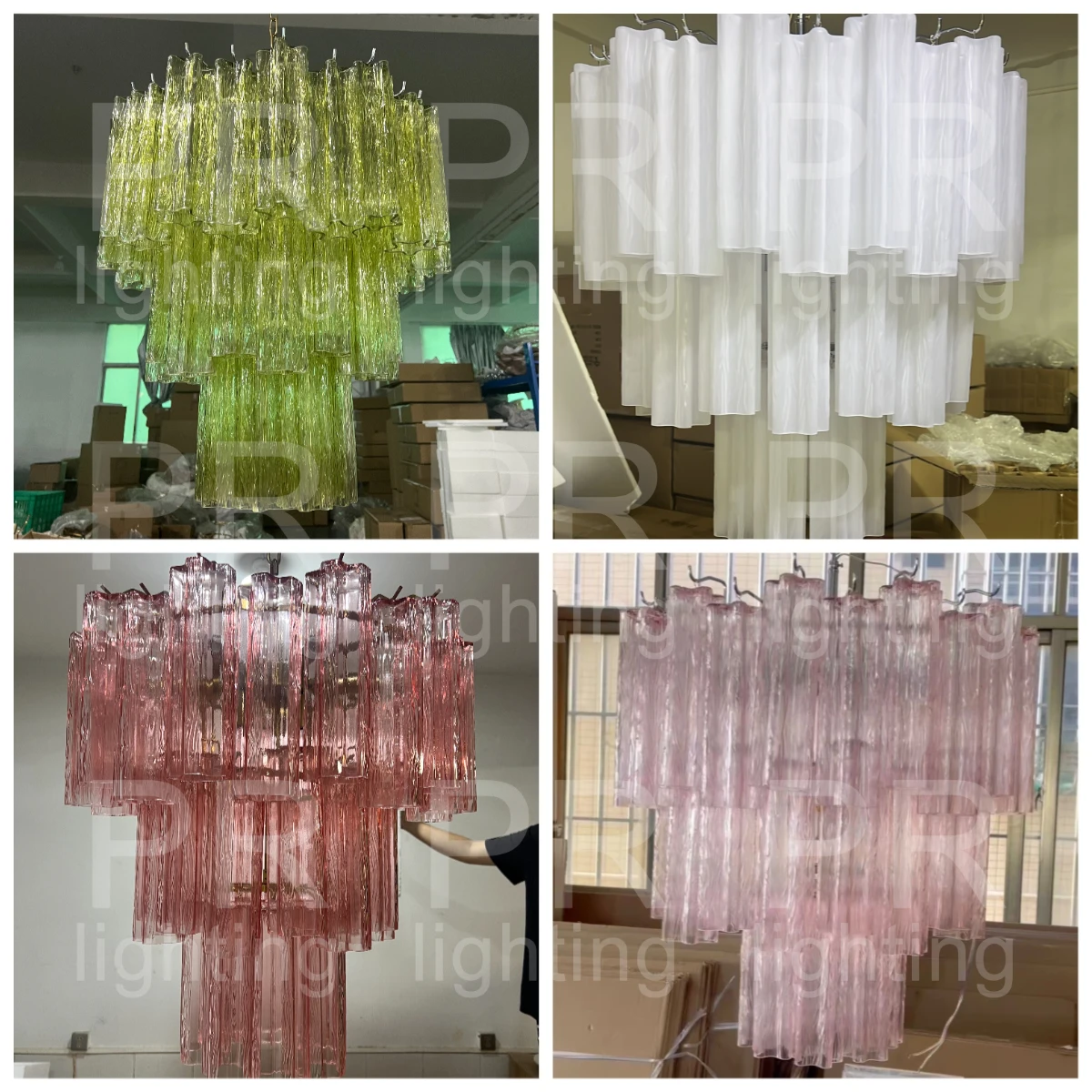 Italian Designer Vintage Texture Glass Ceiling Chandelier Colorful Pink Home Decoration Hanging Lamps for Living Room Led Lights