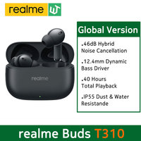 Global Version realme Buds T310 TWS Earphone 46dB Active Noise Cancelling Bluetooth 5.4 IP55 40 Hours Battery Life Headphone