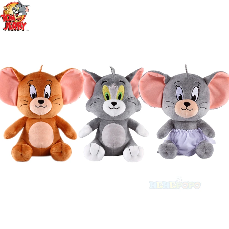 19cm Upgrade Classic Tom and Jerry Plush Toys Cute Plush Animated Toys for Christmas Birthday Gifts Soothing Toys for Children