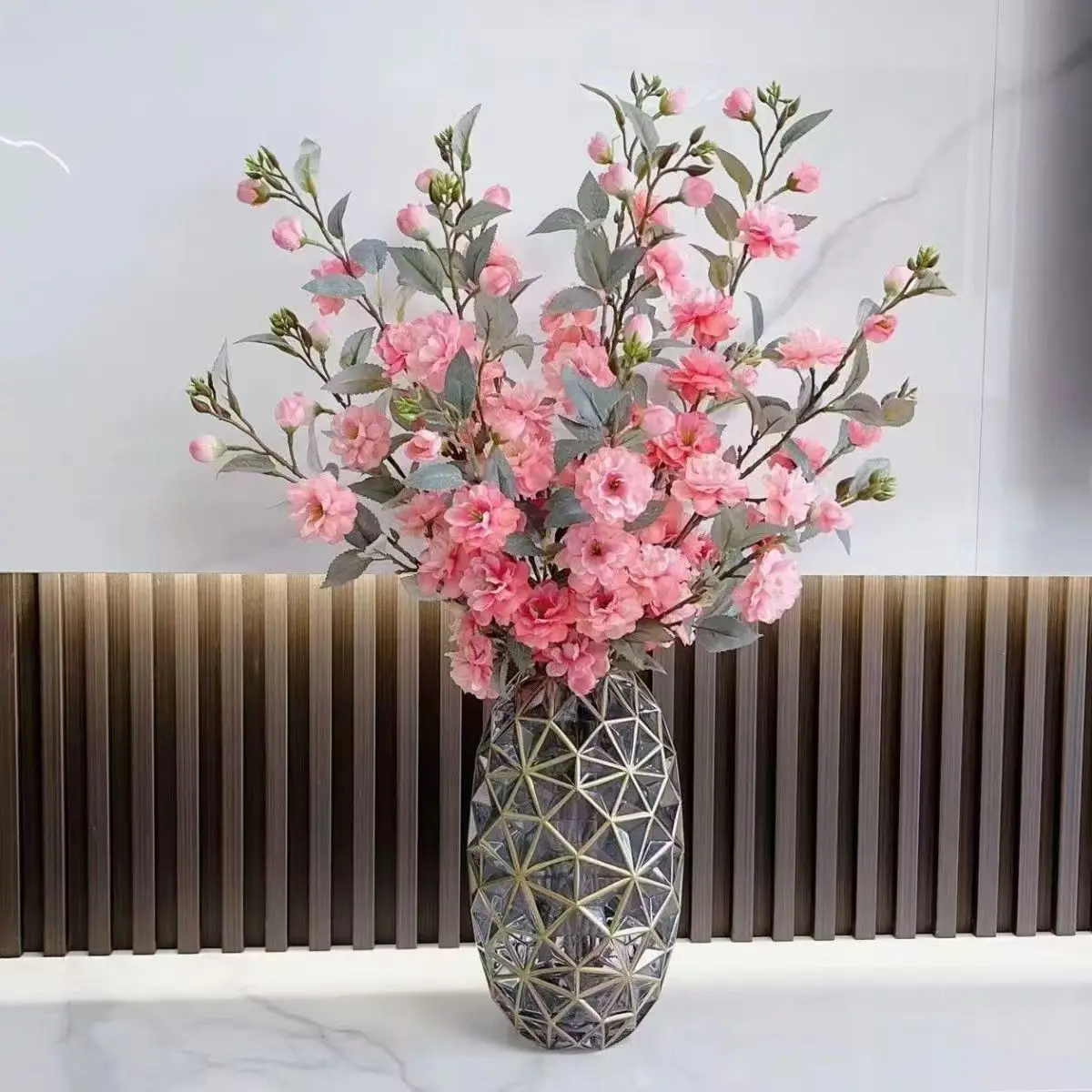 &c 30X7.5CM Luxury-lite Style Glass Vase for the Living Room - Dried Flower Decorative Item