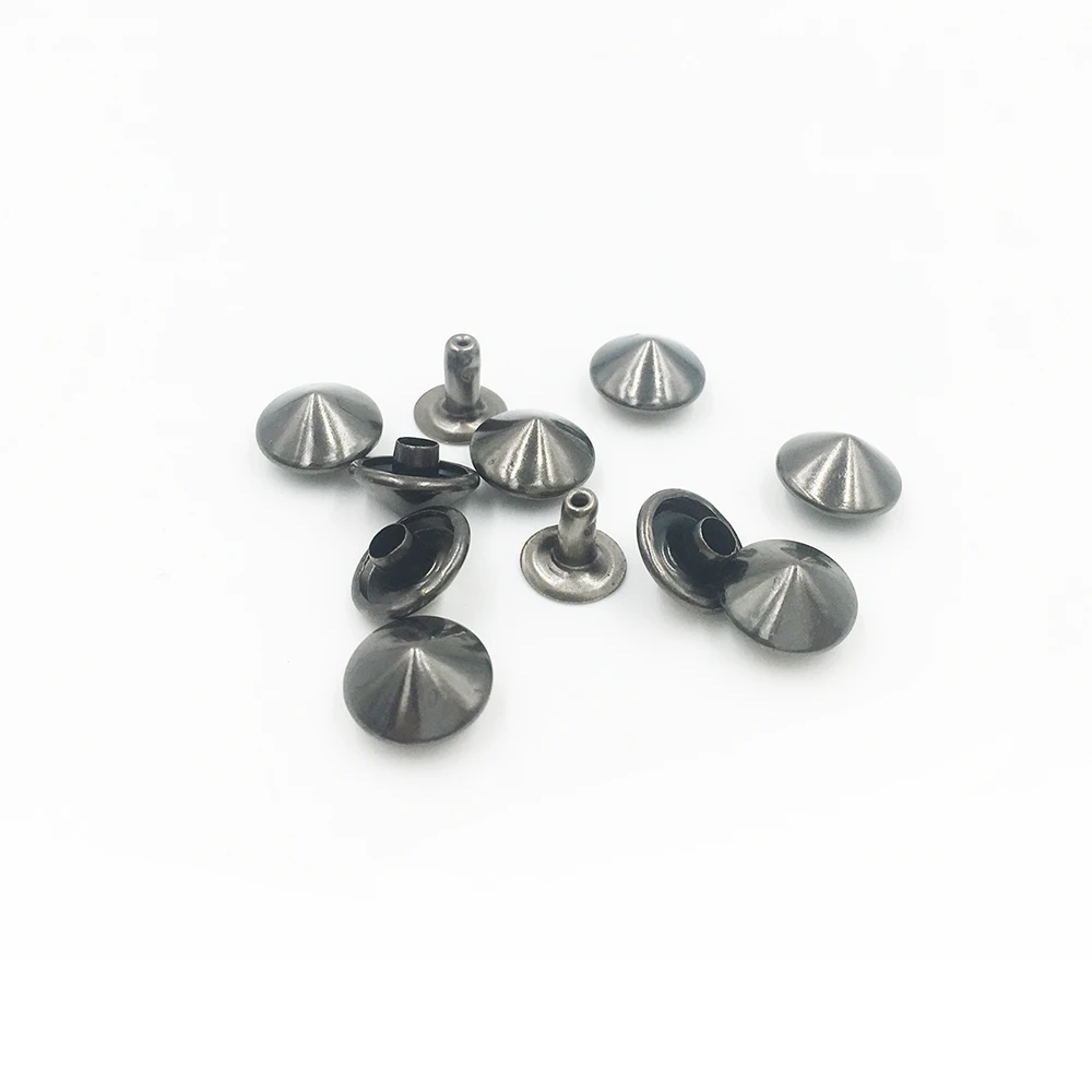 1000sets 10mm wholesale Black Metal Cone Rivets Studs Spots Nailhead Spikes Clothes Garment Rivets For clothing Bag