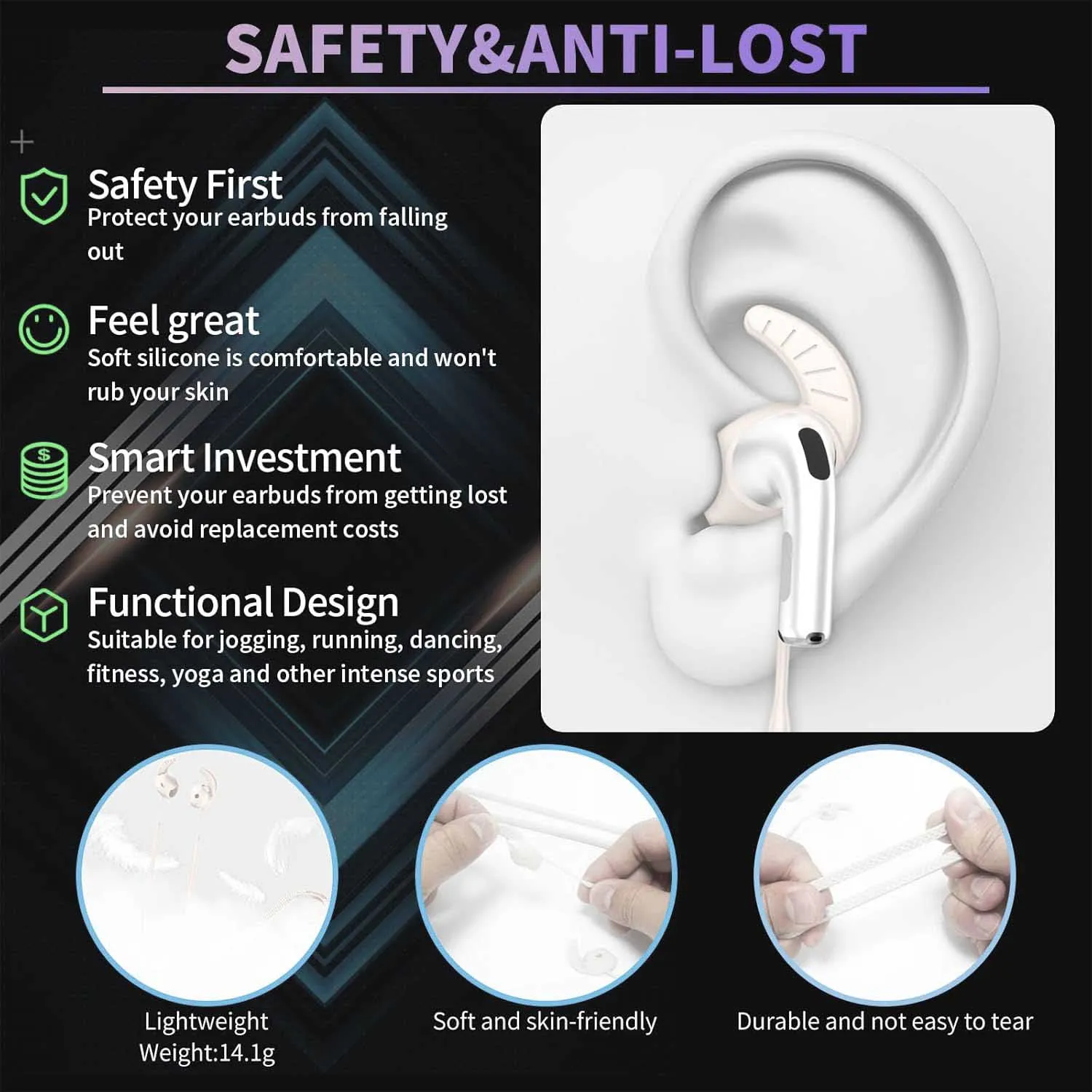 Anti-verloren riem voor Airpods 4-oordopjes Oordopjes Lanyard Oorhaakaccessoires