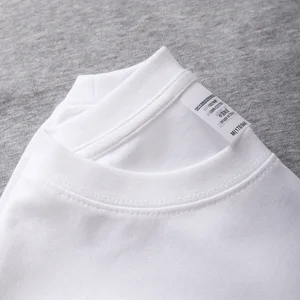 9.9 أوقية 280gsm تي شيرت ثقيل كبير الحجم عالي الجودة للرجل تي شيرت قصير الأكمام قطن لون خالص ترفيه الاتجاه أخضر أبيض أسود أفضل 10 تي شيرتات رجالية كبيرة الحجم - رقم 4