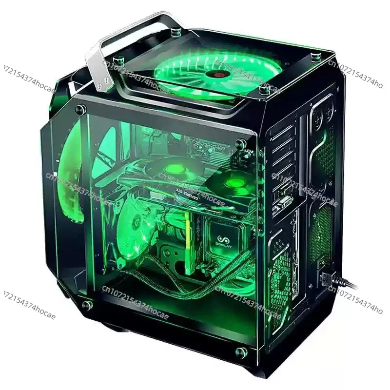 Desktop computer mainframe chassis/full transparent Internet cafe gaming game RGB lighting water-cooled special-shaped chassis