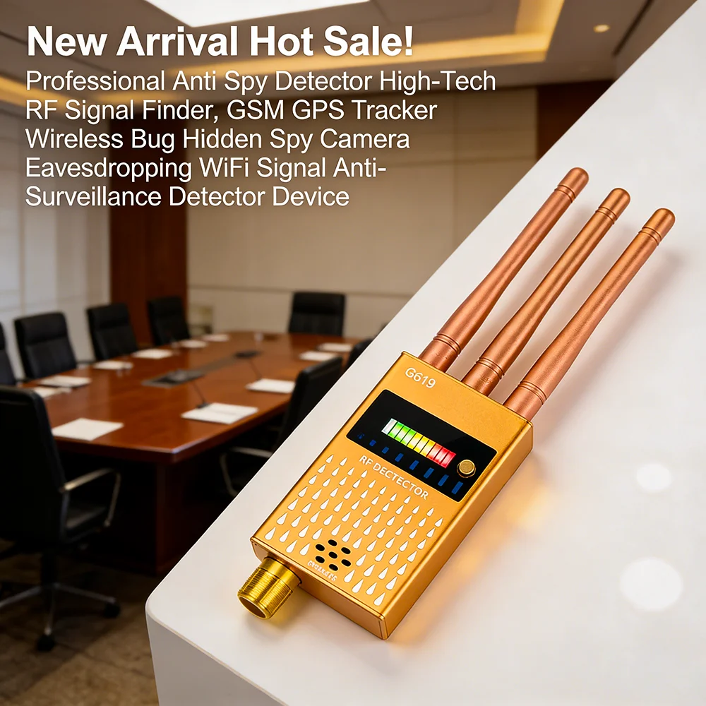 Portable Professional Wireless Anti Spy RF Signal Detector, Hidden Camera Finder, GPS Tracker, GSM Audio Bug Scanner
