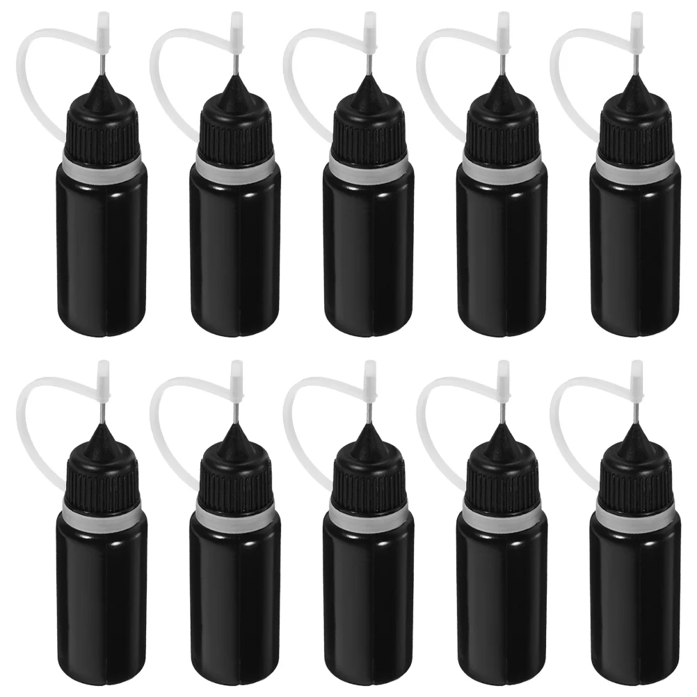 

10 Pcs Griddle Squirt Bottles Needle Tip Squeeze Precision Applicator Water Black