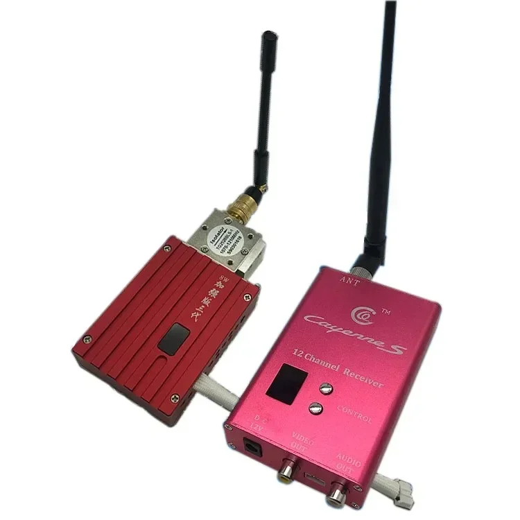 hot sales 1.2G8W wireless audio and video transmitter, long-range transceiver, high-power image transmission transmitter