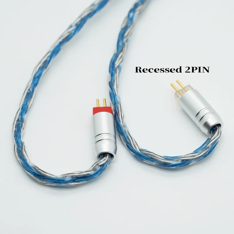 XINHS Y30 16-adriges blau-graues gemischtes 5N-Einzelkristall-Kupfer-versilbertes Kopfhörer-Upgrade-Kabel, 0,78 2-polig/HD650/IE900/QDC/MMCX – Detail 3