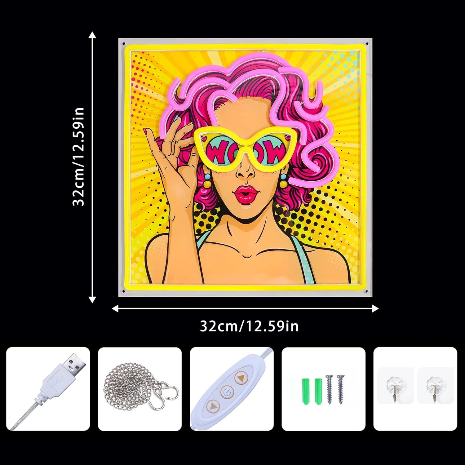 علامة نيون جميلة للفتيات لديكور الحائط، علامة إضاءة LED قابلة للتعتيم USB لغرفة النوم، ديكور نادي الحفلات، هدية عيد الميلاد وأعياد الميلاد #5
