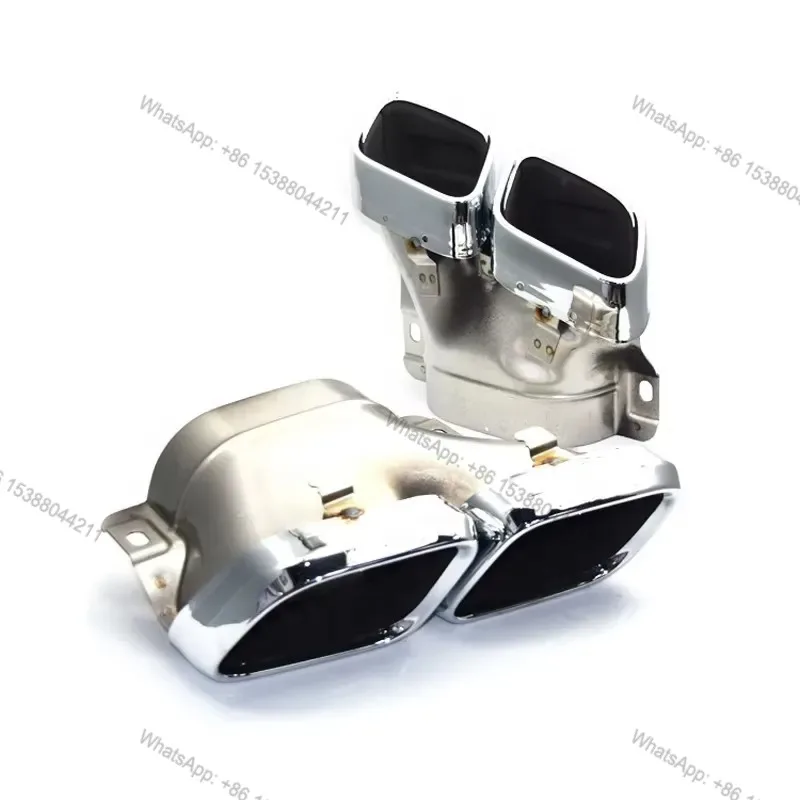 Hot Sale For W205 C200 C180 C300 up C63 Diffuser square Quad Exhaust Tips 304 Stainless Steel Silver Black