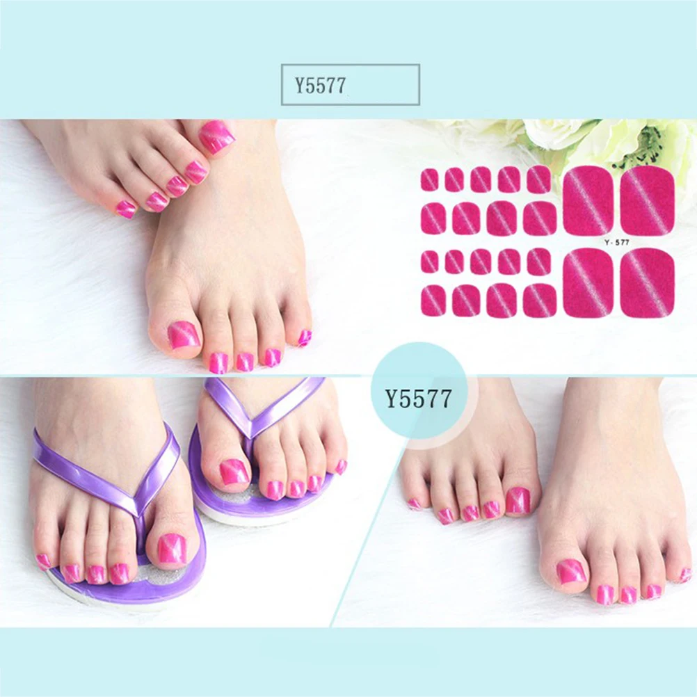 

5 Pcs Toe Nail Stickers Eco Friendly Fake Tips Black Green Beach Party Nail Art Beginner