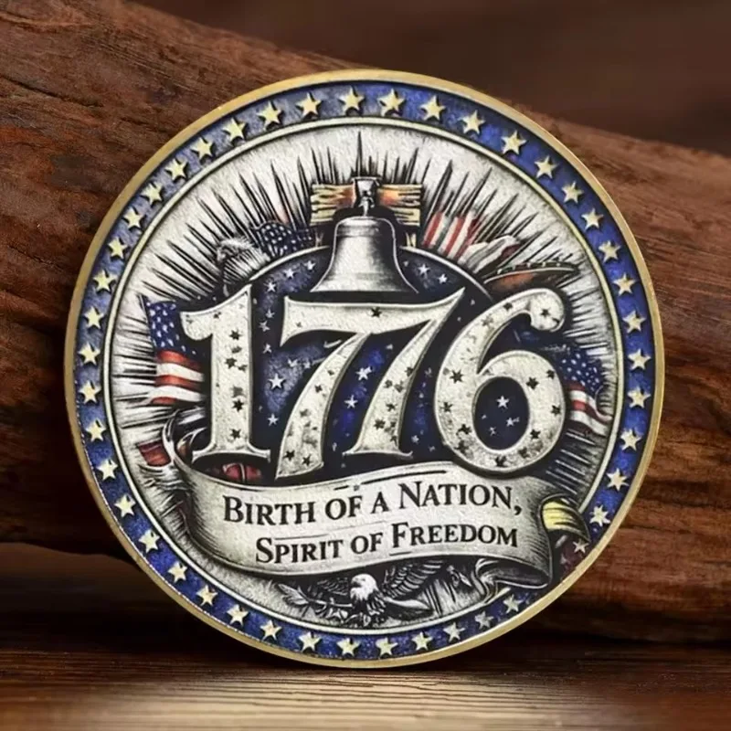 A Nation Liberty Bell Gold Plated Commemorative Coin 250 Years of Independence Quarter Millennium Collectible Coin