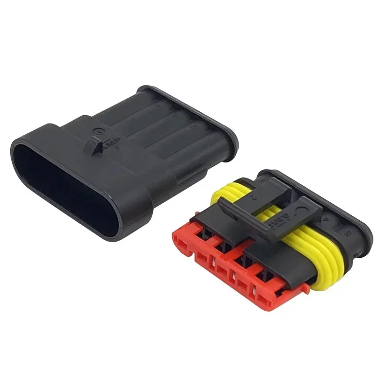 20/50/100Sets 1.5 Series AMP Automobile Connectors 1/2/3/4/5/6 Pin Super Seal Waterproof Electrical Wire Connector PA66 Nylon