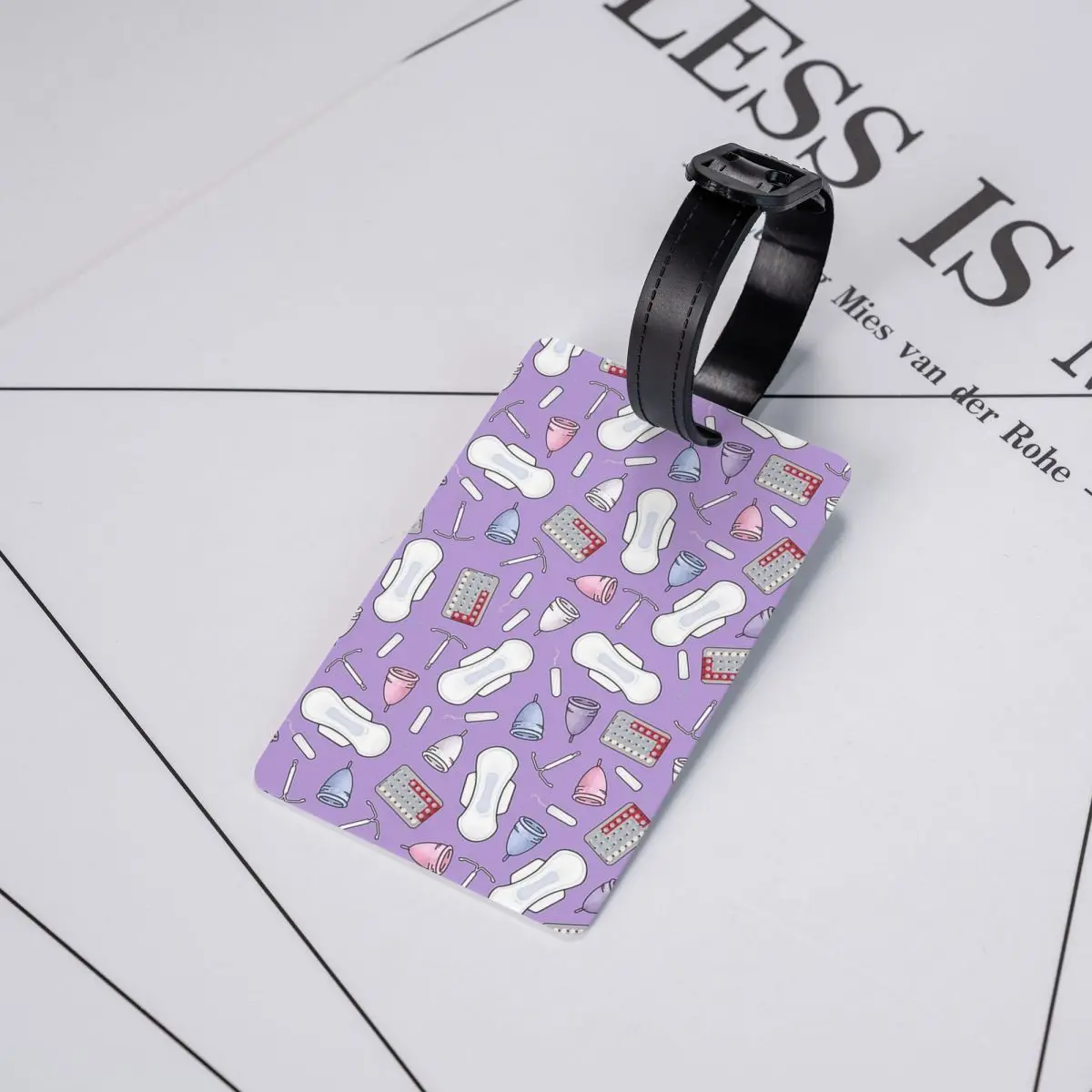 

Этикетки для багажа Period Protection, PMS Ready, фиолетовые, аксессуары для чемоданов, дорожные багажные бирки, держатель для идентификационных этикеток с именем