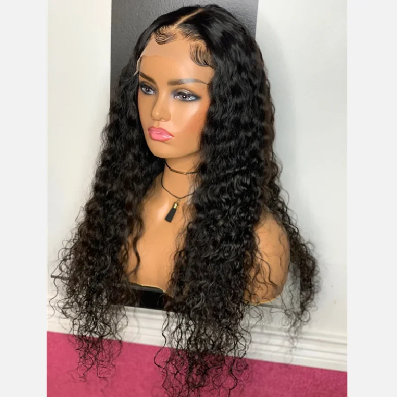 13x4 HD Lace Front Wigs Human Hair Pre Plucked with Baby Hair Transparent Glueless Brazilian Deep Wave Frontal Wigs for Women image 4