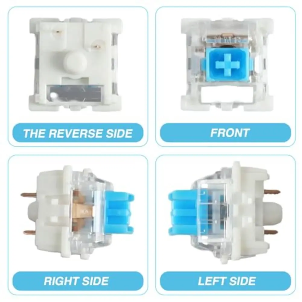 Keyboard Switches 1.5*1.8cm 3 Pin Switches Copper Alloy Spring Machine-Applied Grease Plug-and-Play Compatibility