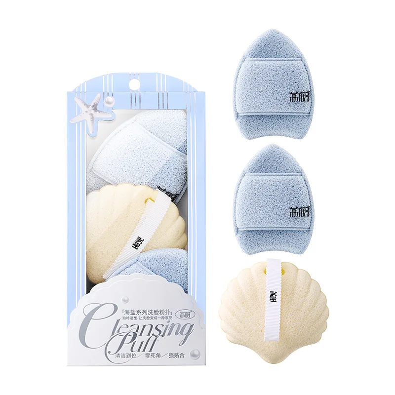 LISHU Facial Cleansing Sponge Puff, Reusable Scrubber Washcloth,  Effective Makeup Remover Tool,Face Mask Brush Applicator