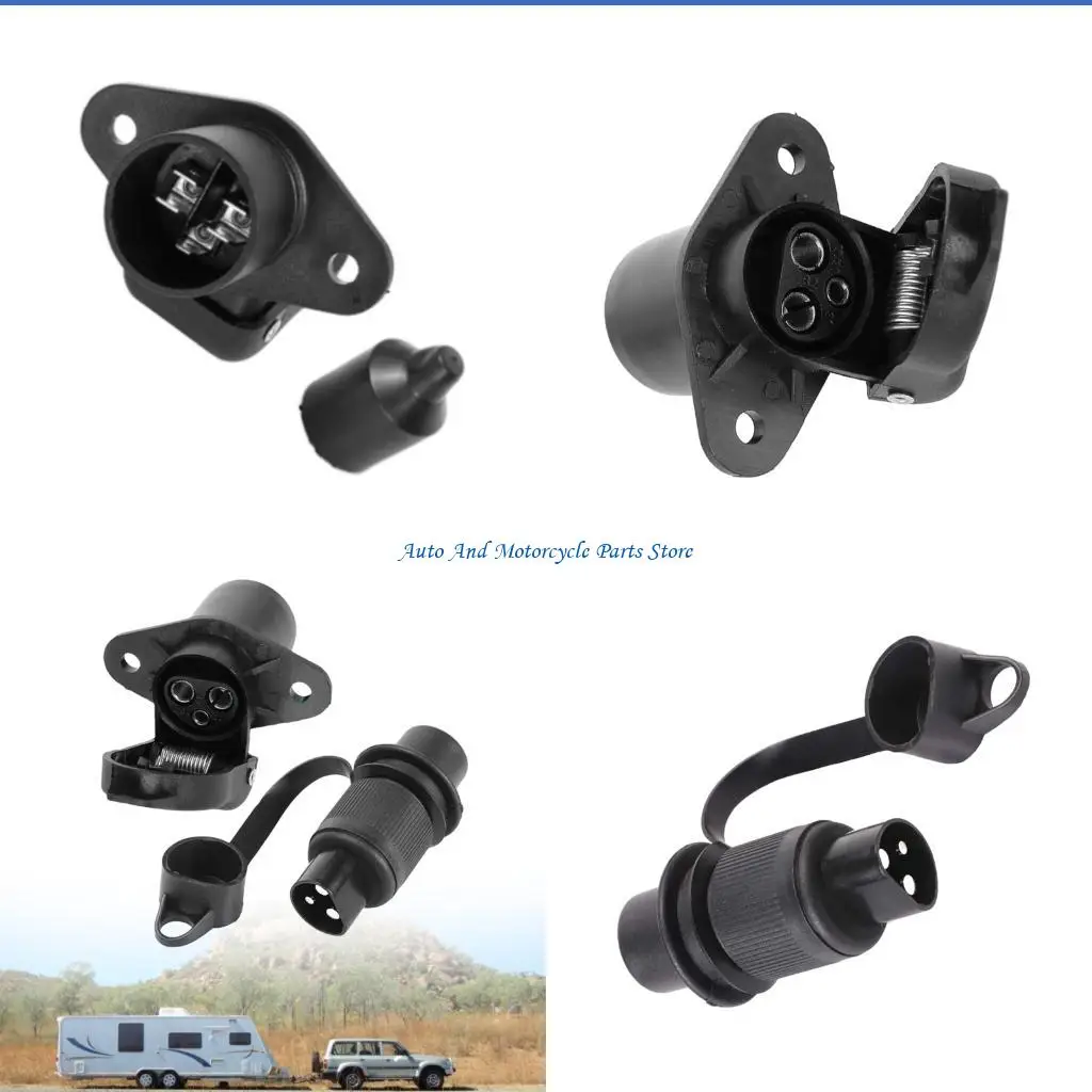 P9FD Sturdy 3 Pin European Socket Connector ABS For Caravans Motorhome Wiring