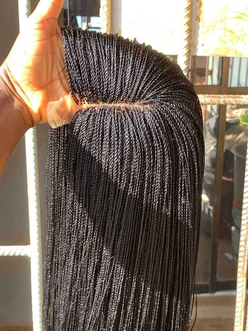 Perruque Afro Tressée sans Colle pour Femme Noire, Extensions de Cheveux, Micro Million Twist