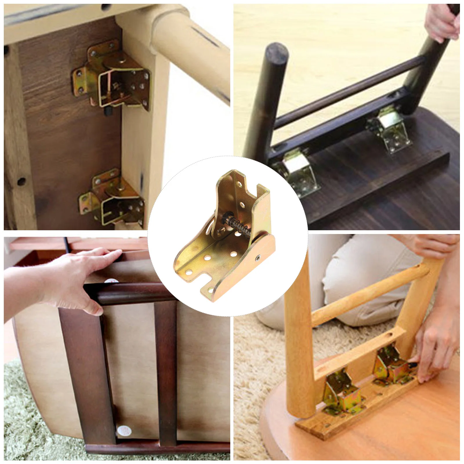 

4pcs Self Locking Folding Hinge Heavy Duty Iron Furniture Hinges For Table Bed Shelf 90 Degree Spring Loaded Hinge