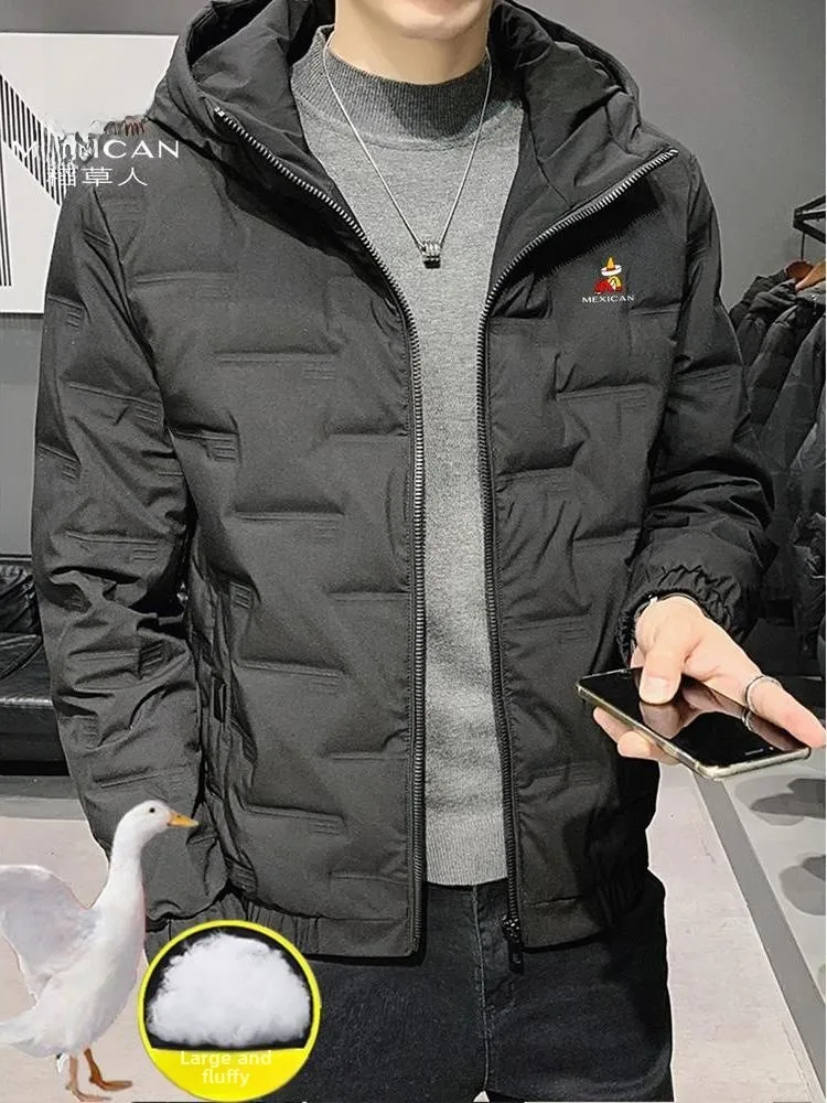 

Мужское хлопковое пальто Jaet 2025, новое зимнее повседневное универсальное пальто с хлопковой подкладкой Thiened Long Sve, с капюшоном из полиэфирного волокна