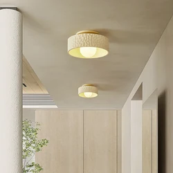 French Minimalist Cloakroom Ceiling Light Cream Wind Living Room Hallway Fixture Creative Homestay Bedroom Home LED Ceiling Lamp