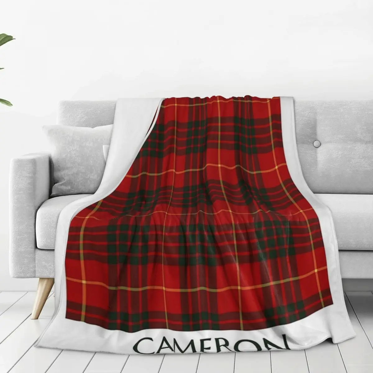 Clan Cameron Tartan Blanket Flannel Lightweight Throw Blankets Sofa Throw Blanket For Home Bedroom Office Throws Bedspread Quilt