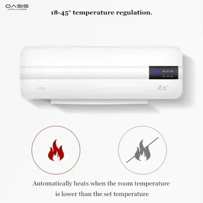 Energy-Saving Portable Wall-Mounted Heating Fan - For Home & Dorm. Timed, Easy Install. Heater Pad.