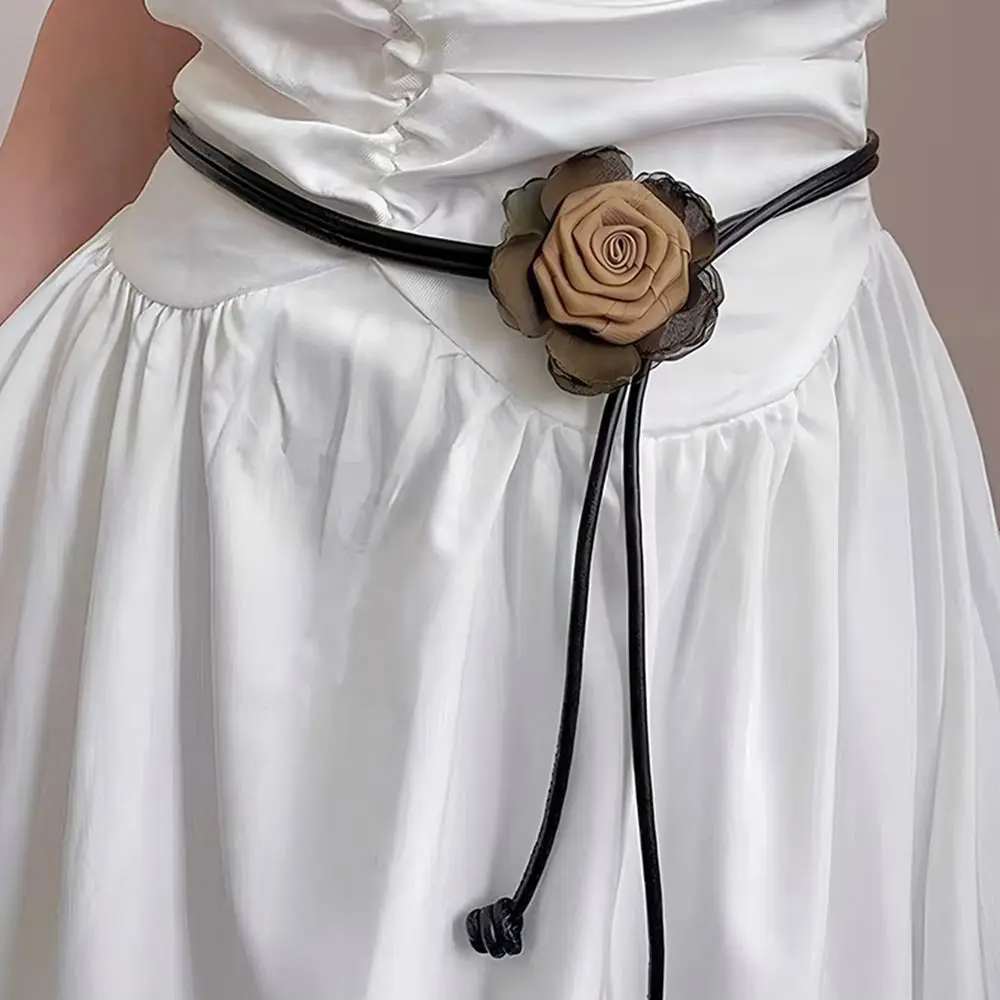 Ceinture à fleurs de Rose sèche de Style ethnique, haut de gamme rétro noué, corde de taille amincissante pour dames et filles